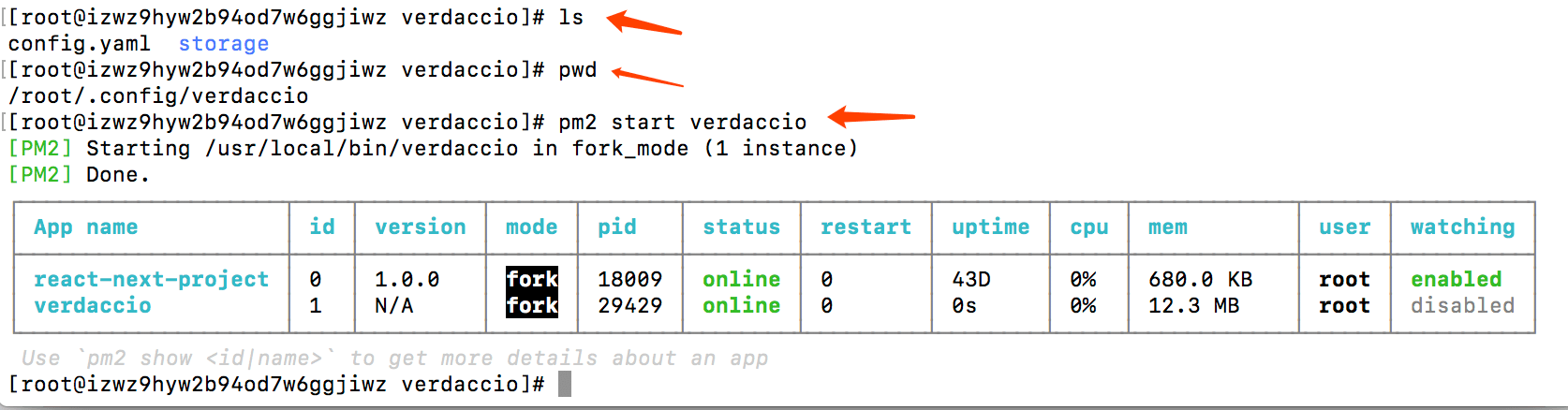 使用pm2启动verdaccio