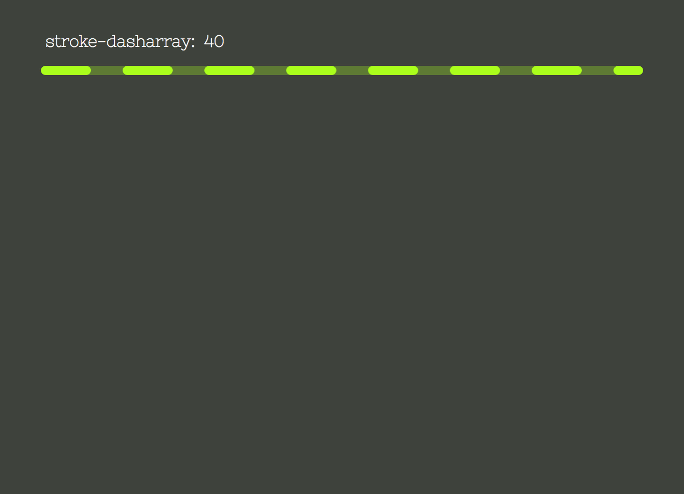 Stroke dasharray property values