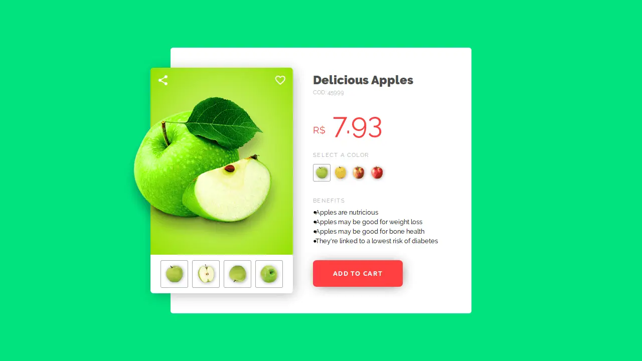 Demo image: E-commerce Product (Delicious Apples)
