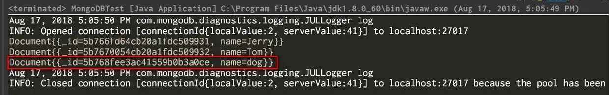 MongoDB最简单的入门教程之三 使用Java代码往MongoDB里插入数据