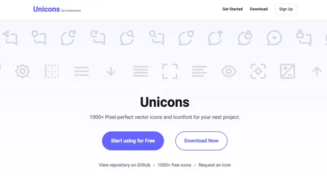 Unicons 超過 1000 個向量圖示免費下載，完美像素放大縮小不影響解析度