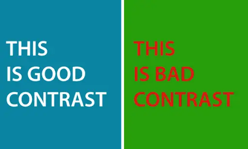 避免使用不恰当的对比色