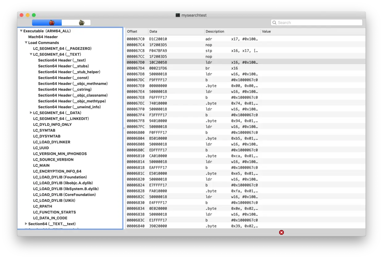 mach-o文件中的段和节信息