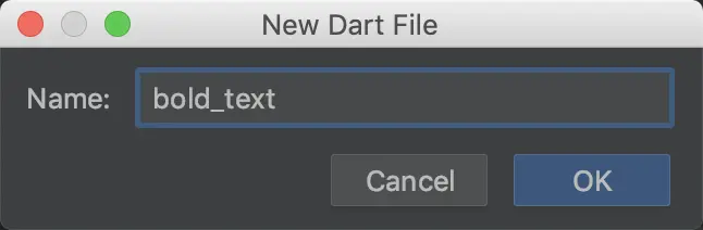 这里文件名后面后缀 .dart 可带可不带