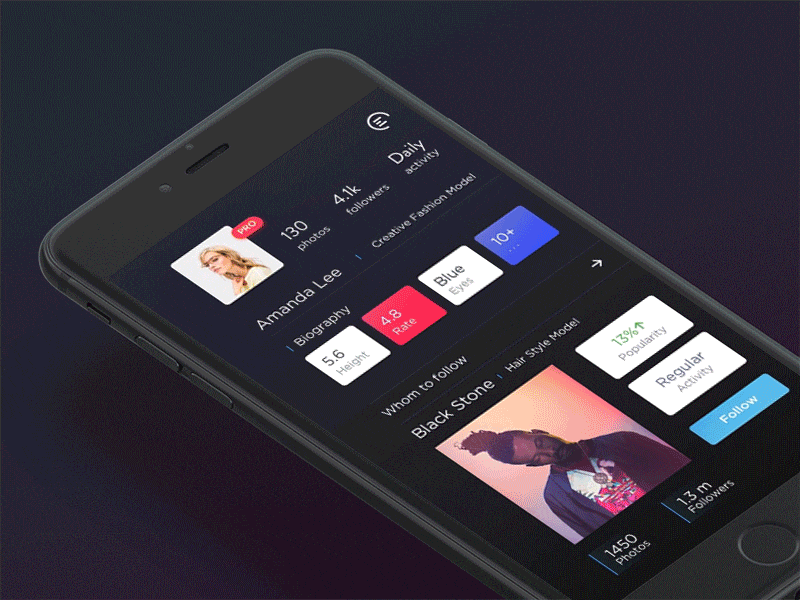 社交程序中个人资料页展示