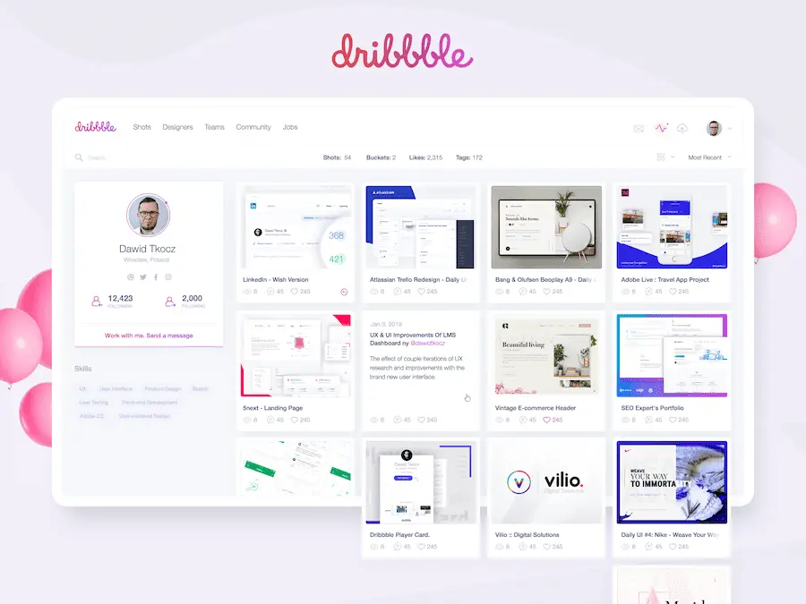 Dribbble个人资料重设计