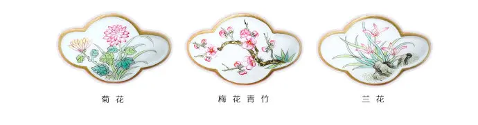 宝瓷林|漆红雕刻·粉彩开窗四君子杯