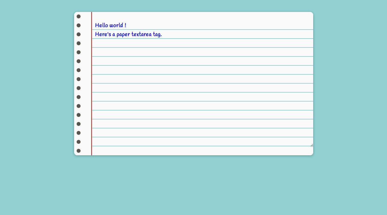 Demo image: Paper Textarea