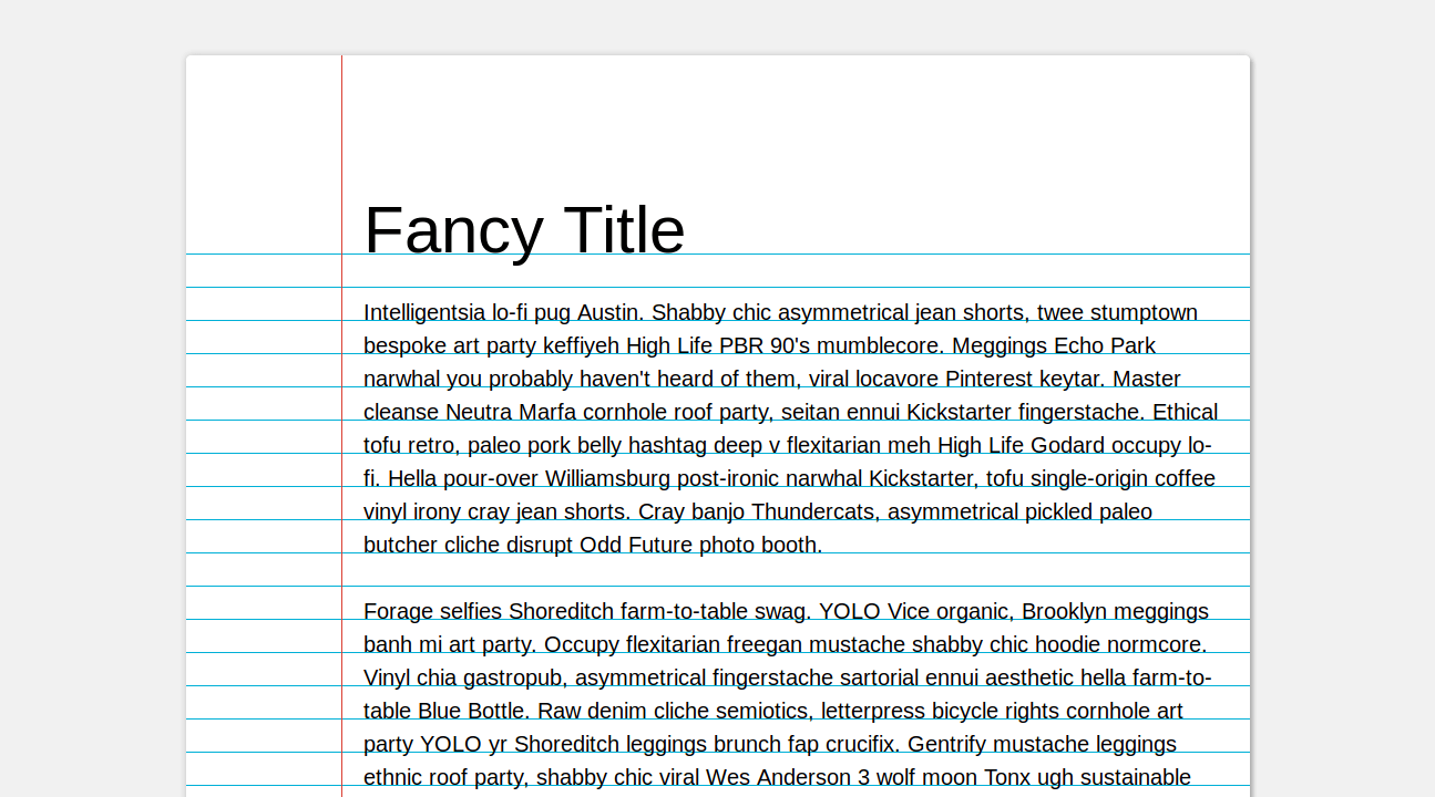 Demo image: CSS Notebook Paper