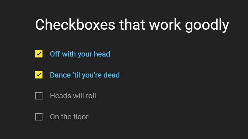 Demo Image: Delightful Checkbox Animation