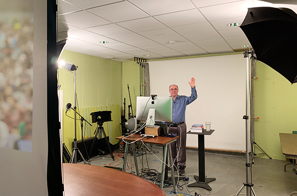 Videoconferencing basement setup