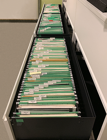 File folders in drawer