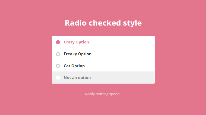 Demo Image: Radio Checked Style