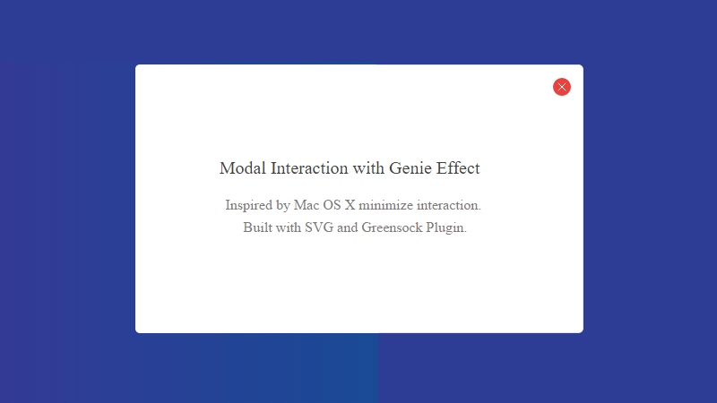 Demo Image: Modal Interaction With Genie Effect