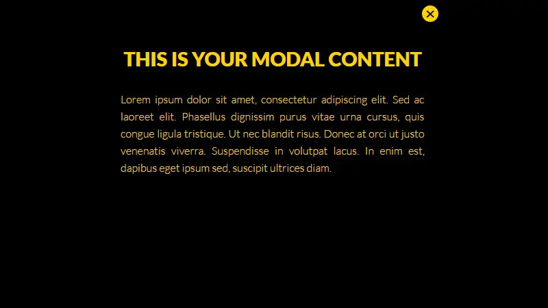 Demo Image: No JS Modal Popup Window