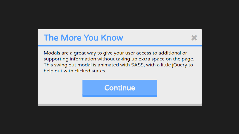 Demo Image: Swing Out Modal