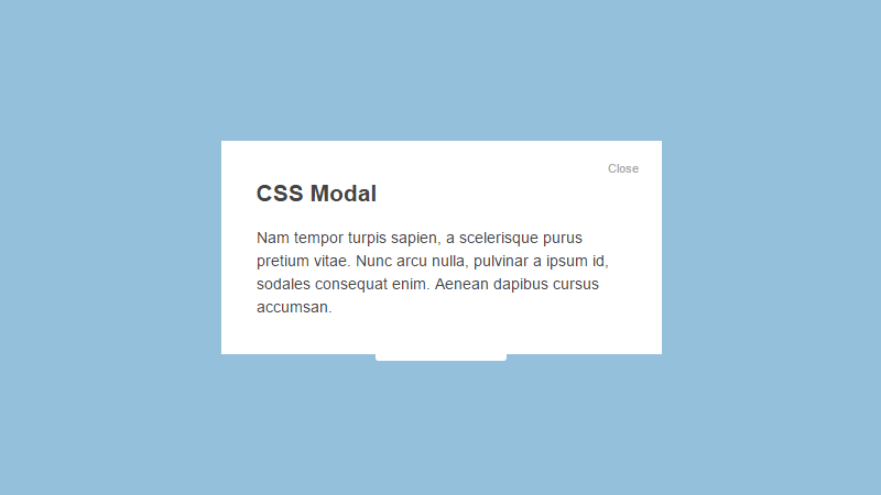 Demo Image: Basic CSS Modal