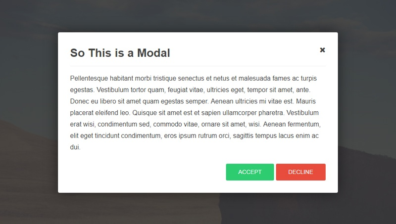 Demo Image: Super Easy Totally Cool Modal
