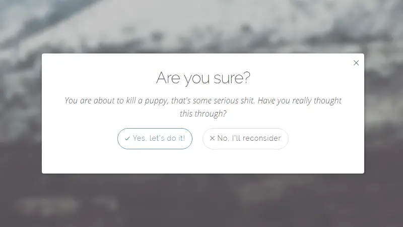 Demo Image: Prompt Dialog With Background Blur