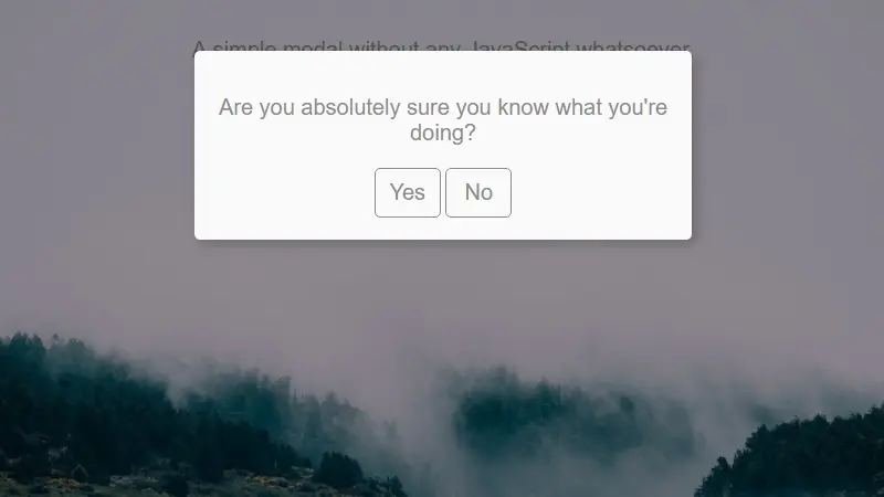 Demo Image: CSS Only Modal