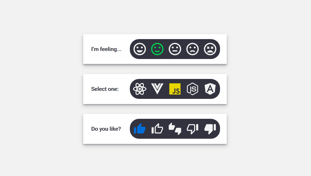 Demo image: Pure CSS-SVG Radio Selector Buttons