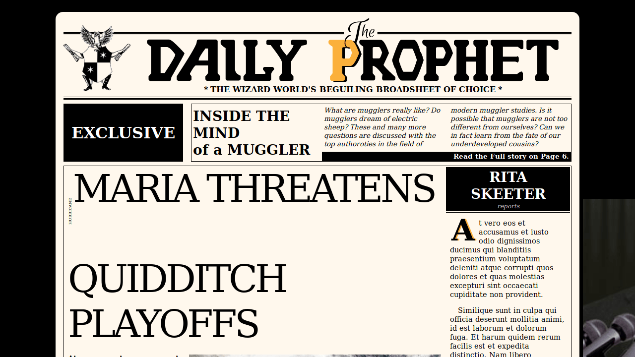 Demo image: Red Onion's: The Daily Prophet