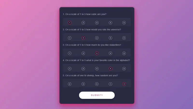 Demo Image: Custom Radio Buttons Survey