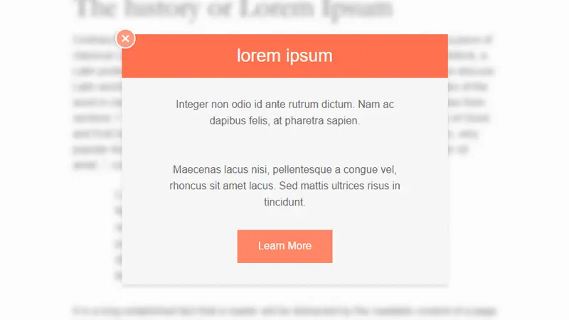 Demo Image: Pop-Up With Blurred Background Animation