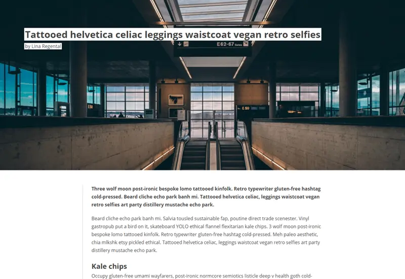 Demo Image: Article For A Magazine