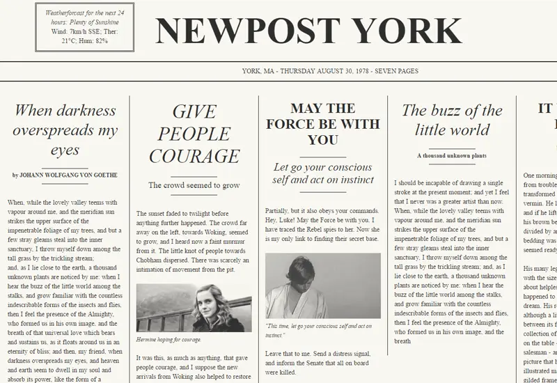 Demo Image: Newspaper Style Design