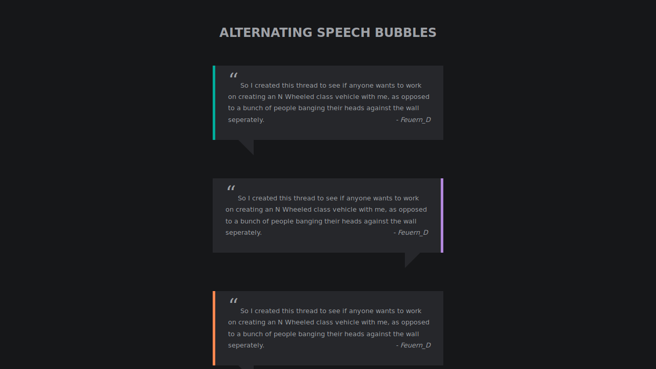 Demo image: Alternating Speech Bubbles