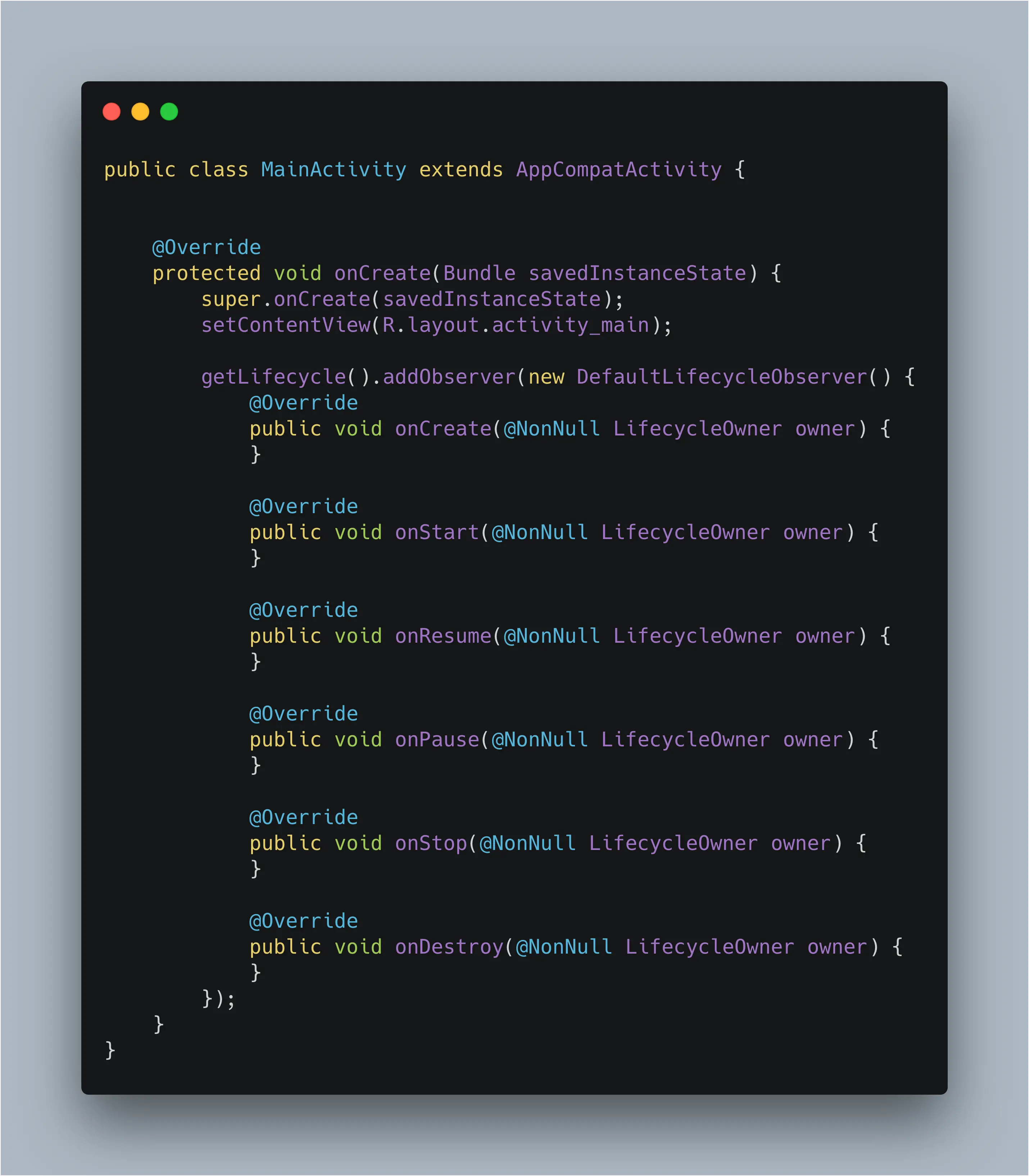 MainActivity的DefaultLifecycleObserver