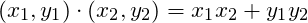 \[(x_1,y_1)\cdot (x_2,y_2)={x_1}{x_2}+{y_1}{y_2}\]