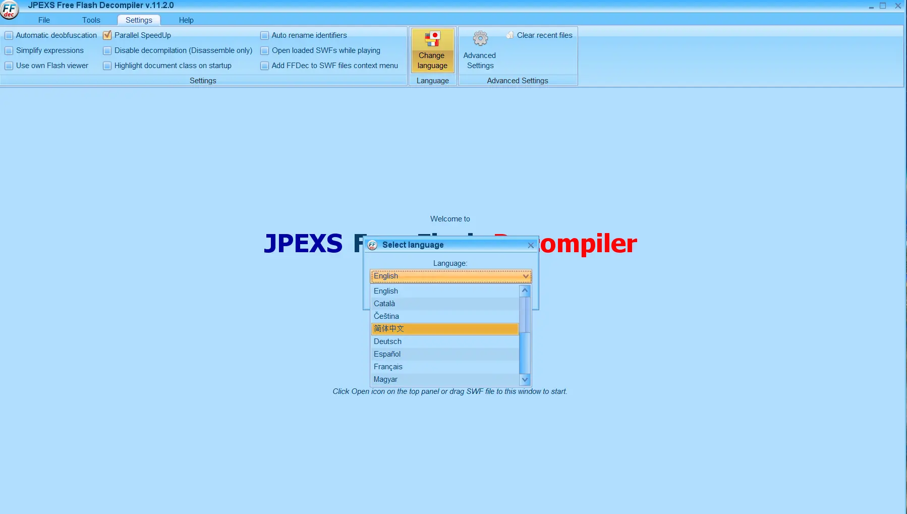 JPEXS切换成中文