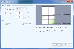 在多张纸上打印大流程图