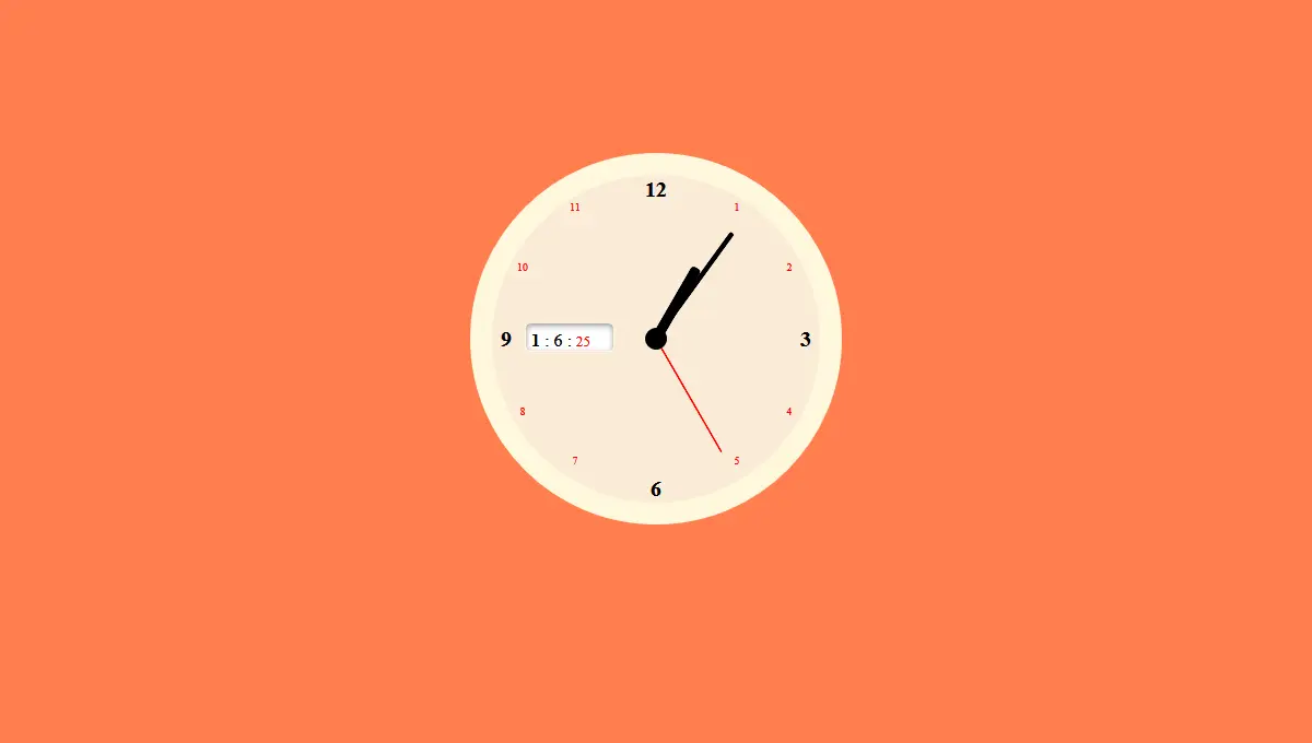 Demo image: JS and CSS Clock