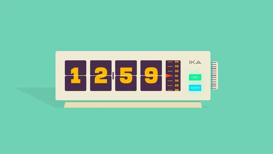 Demo image: ATC Vintage Radio Flip Clock