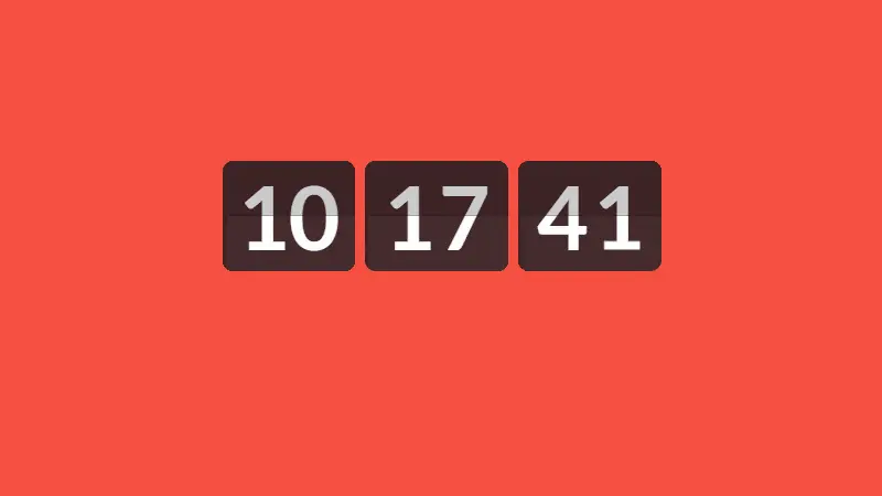 Demo Image: Flip Clock with CSS / Javascript