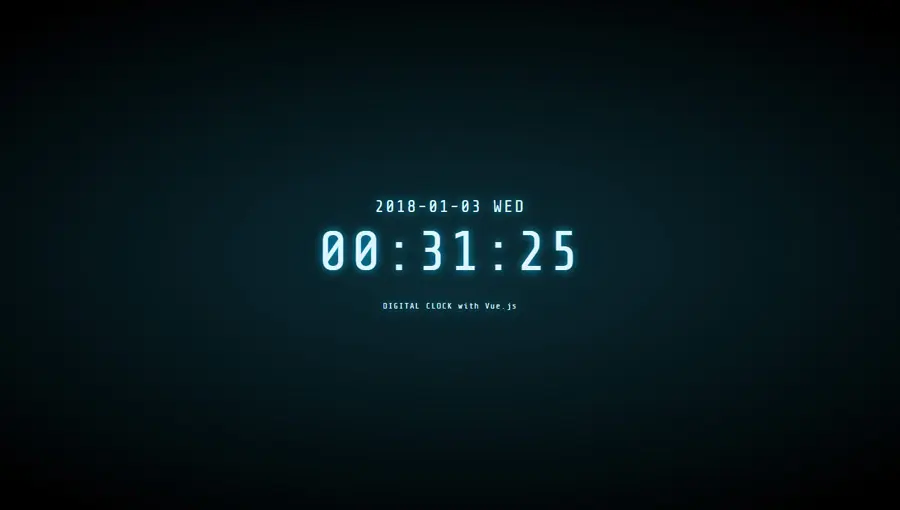 Demo image: Digital Clock with Vue.js