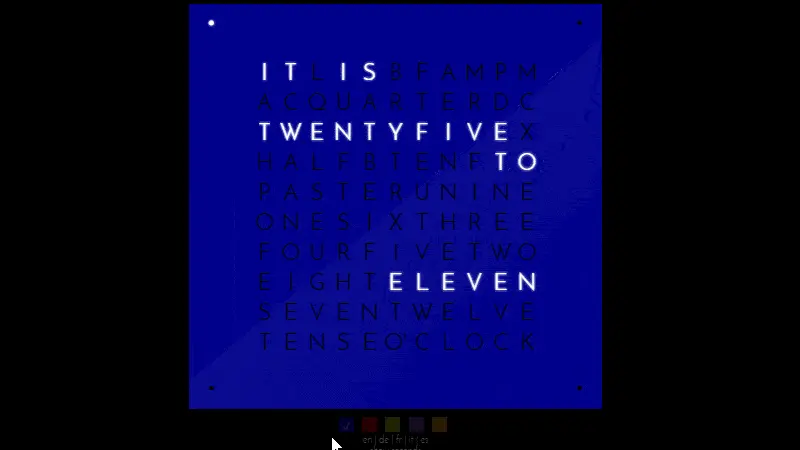 Demo Image: The QLOCKTWO In HTML5, CSS And Javascript