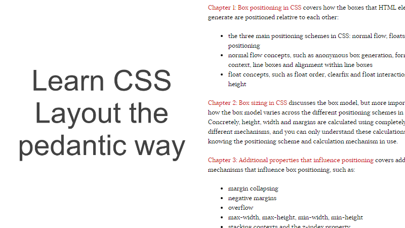 Cover Image: Learn CSS Layout. The Pedantic Way