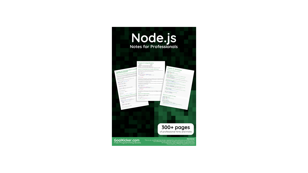 Book image: Node.js Notes for Professionals