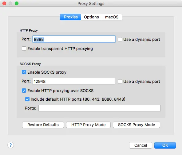 charles socks代理设置