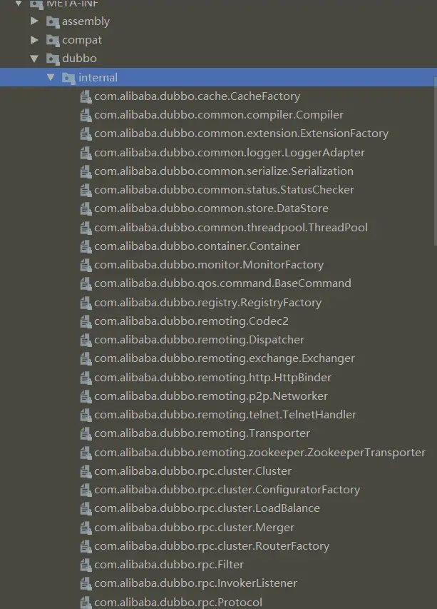 Dubbo扩展点配置文件