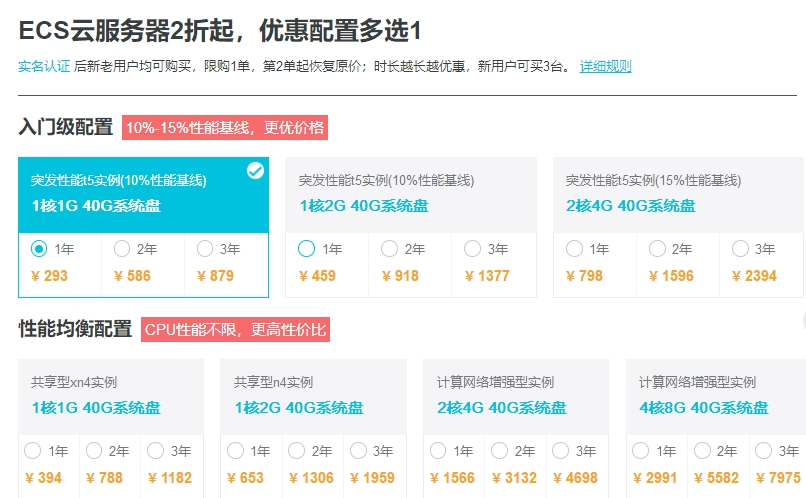 阿里云续费代金券