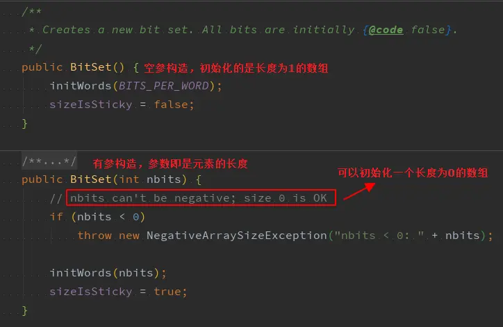 BitSet 构造函数