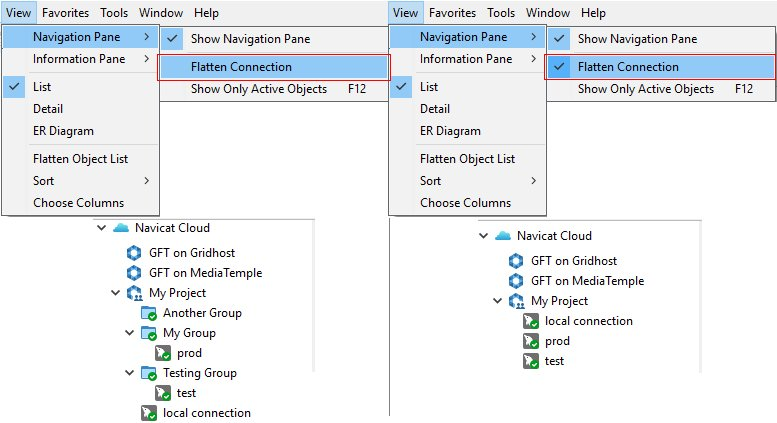 flatten connection command