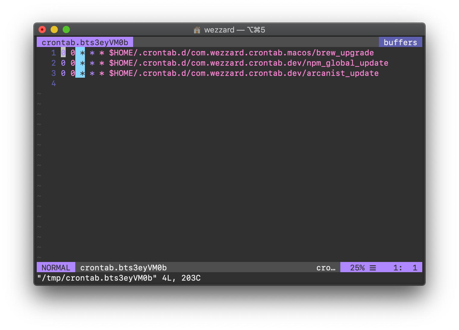 crontab 的编辑器