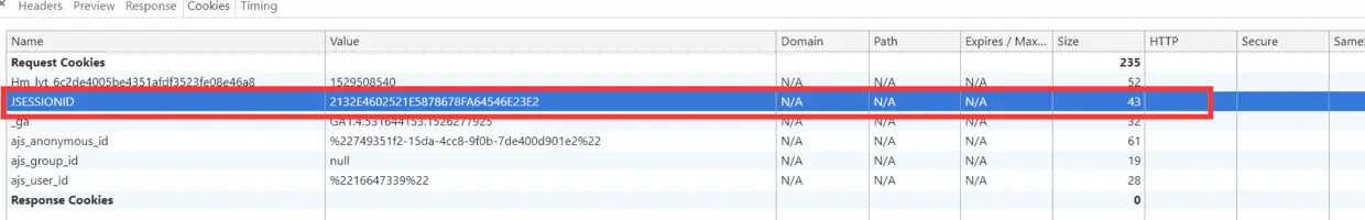 cookie中的JSESSIONID