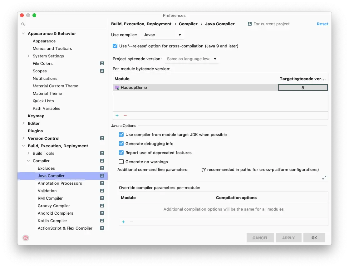 Target bytecode version